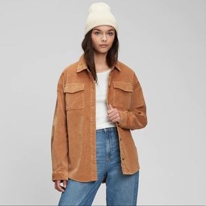 NWT Gap Teen Oversized Corduroy Shirt in Tan YOUTH EXTRA LARGE